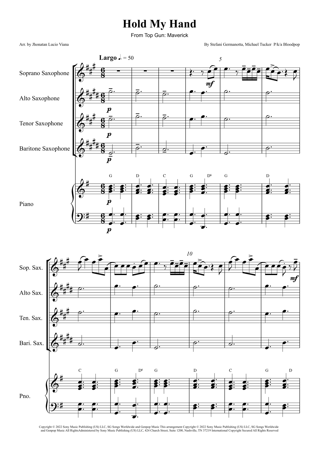 Hold My Hand (arr. Jhonatan Lucio Viana)