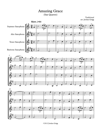 Amazing Grace (Sax Quartet) (arr. Jordan Grigg)