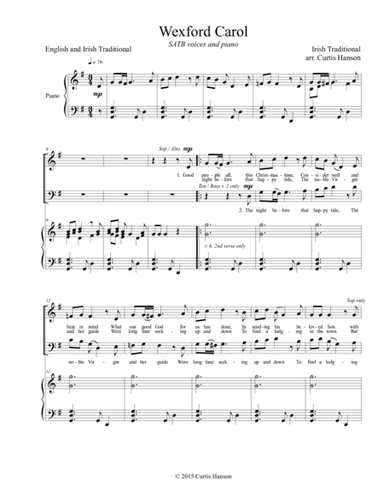 Wexford Carol (SATB) (arr. Curtis Hanson)