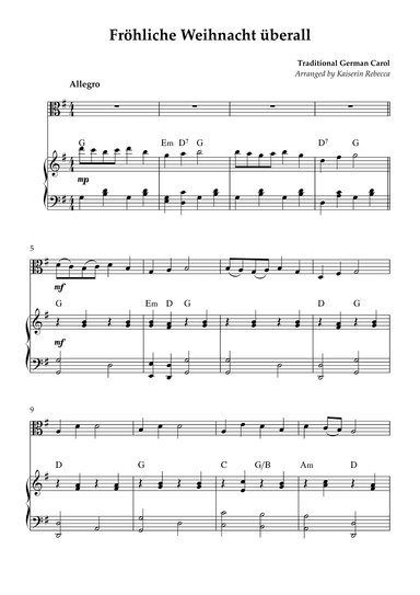 Fröhliche Weihnacht überall (arr. Kaiserin Rebecca)