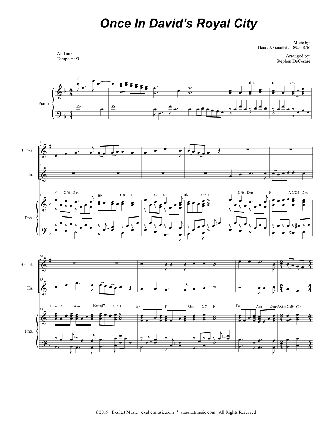 Once In Royal David's City (Duet for Bb-Trumpet and French Horn) (arr. Stephen DeCesare)