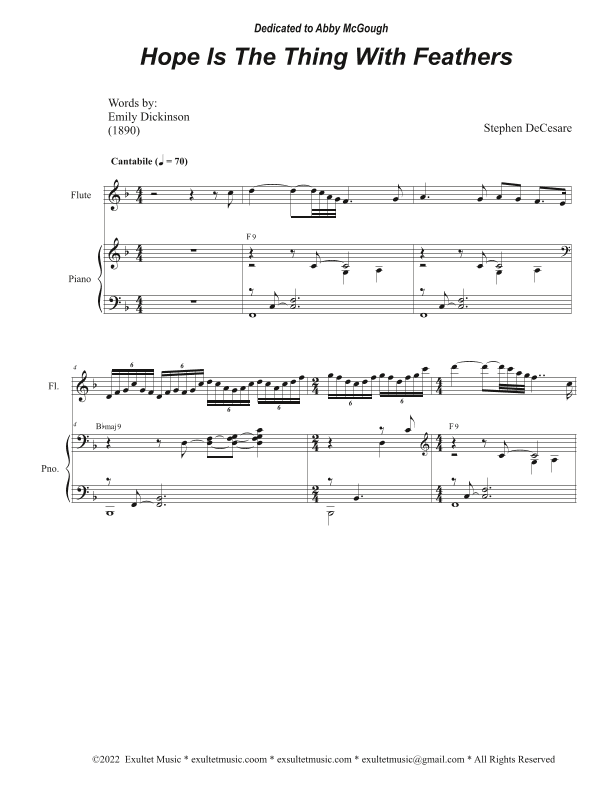 Hope Is The Thing With Feathers (2-part choir - (Soprano and Tenor)