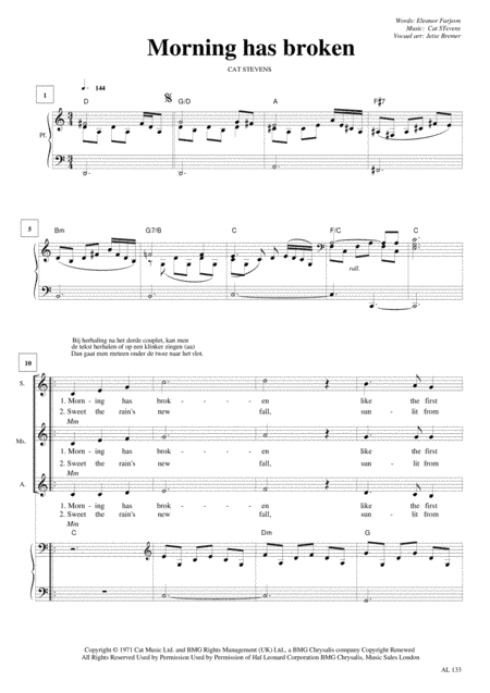 Morning Has Broken (arr. Jetse Bremer)