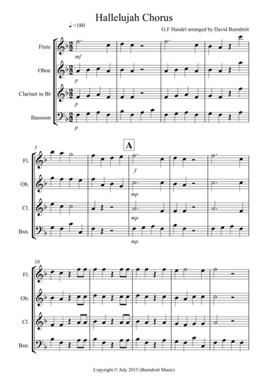 Hallelujah Chorus for Wind Quartet (arr. David Burndrett)