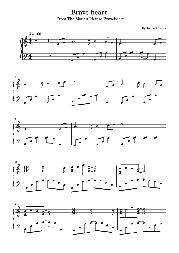 Braveheart - Main Title (arr. poon)