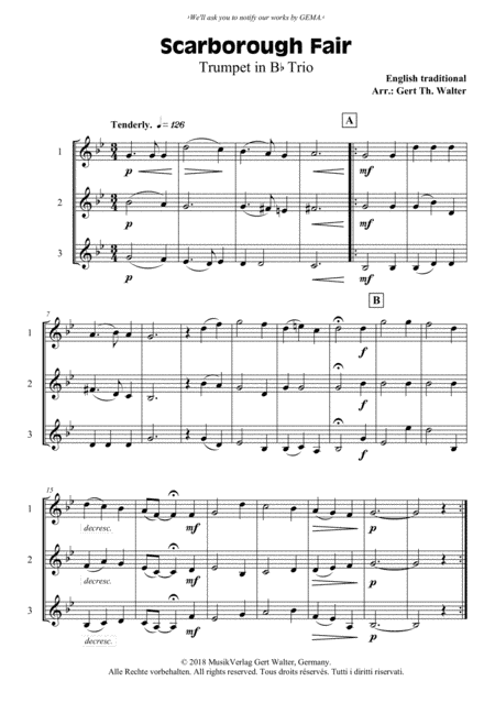 Scarborough Fair (arr. Gert Th. Walter)