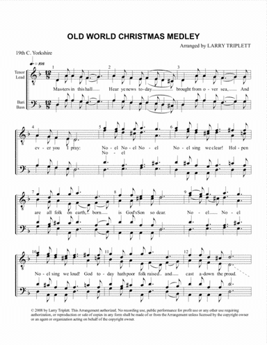 Old World Christmas Medley (arr. Larry Triplett)