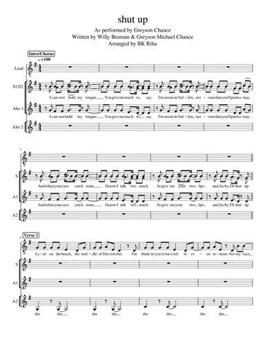 Shut Up (arr. Brandy Kay Riha / BK Riha)