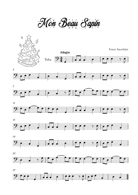 Mon Beau Sapin (for Tuba) (arr. Cadenza Editions)