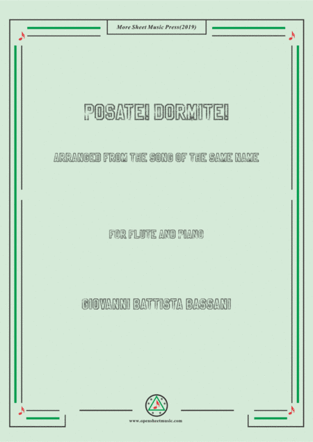 Bassani-Posate! Dormite! , for Flute and Piano (arr. MSM)