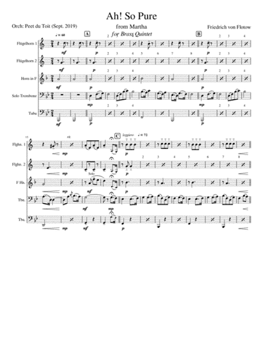 Ah! So Pure from Martha - F von Flotow (arr. Peet du Toit)