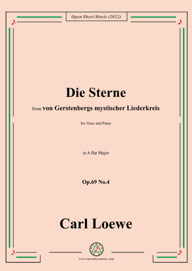 Loewe-Die Sterne,Op.69 No.4,in A flat Major (arr. OSM Press)