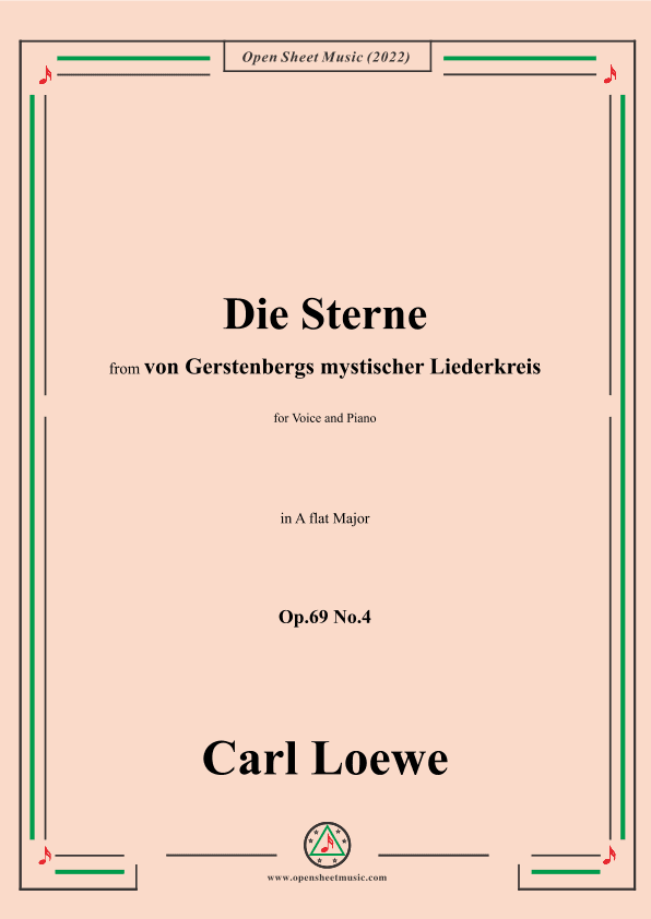 Loewe-Die Sterne,Op.69 No.4,in A flat Major (arr. OSM Press)