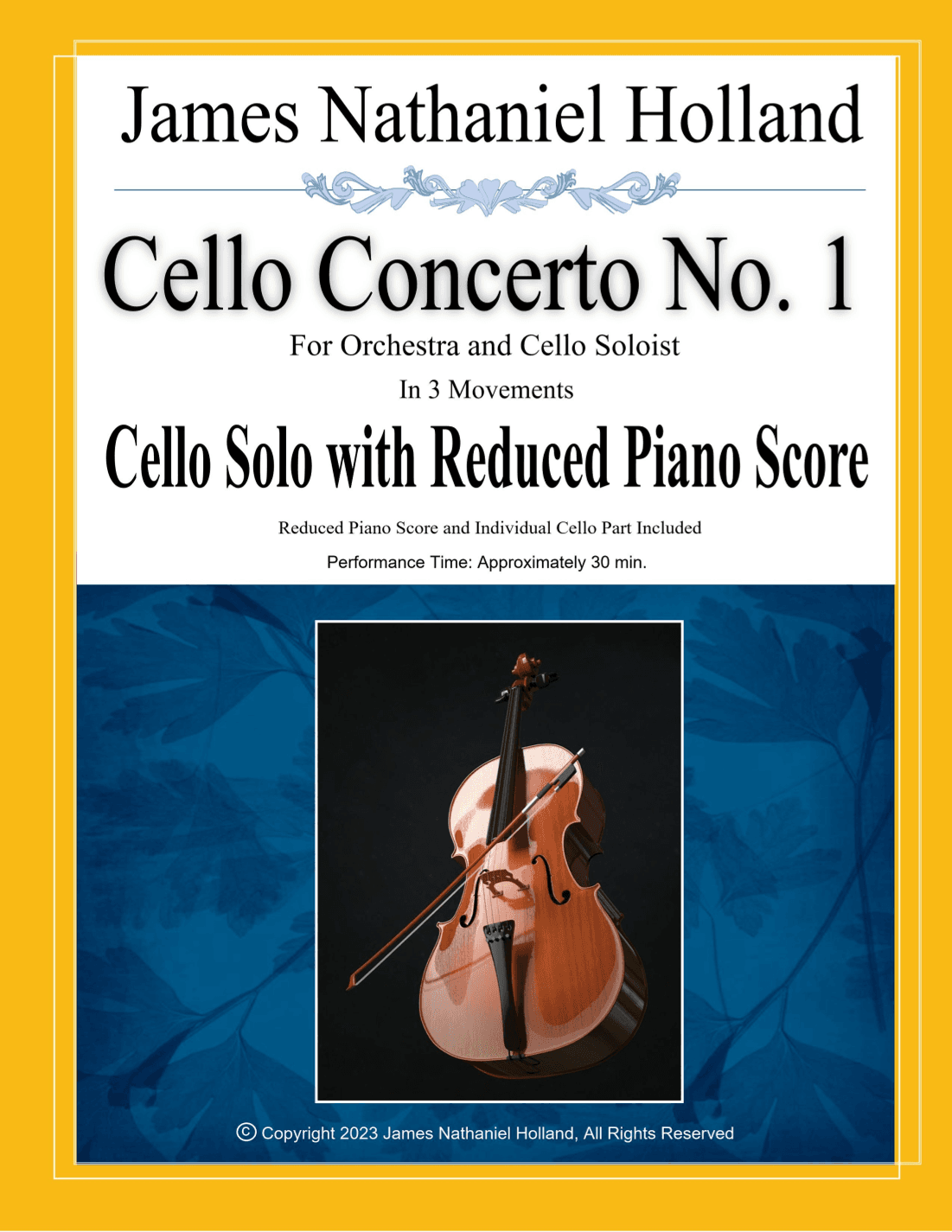Cello Concerto No. 1, Cello Solo and Piano Reduced Score with Individual Solo Parts
