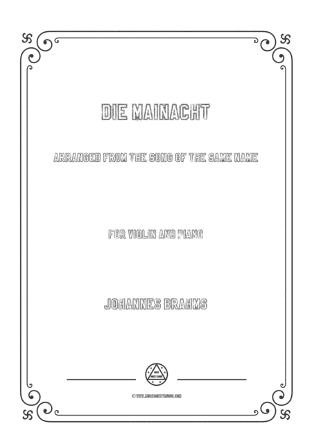 Brahms-Die Mainacht,for Violin and Piano (arr. MSM)