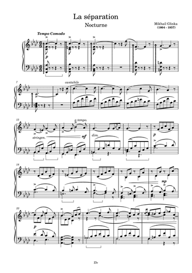 La séparation – Mikhail Glinka (arr. Zellev)