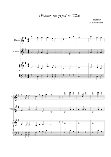 Nearer my God to thee. Flute, violin and piano Trio (arr. Ester Alessandrini)