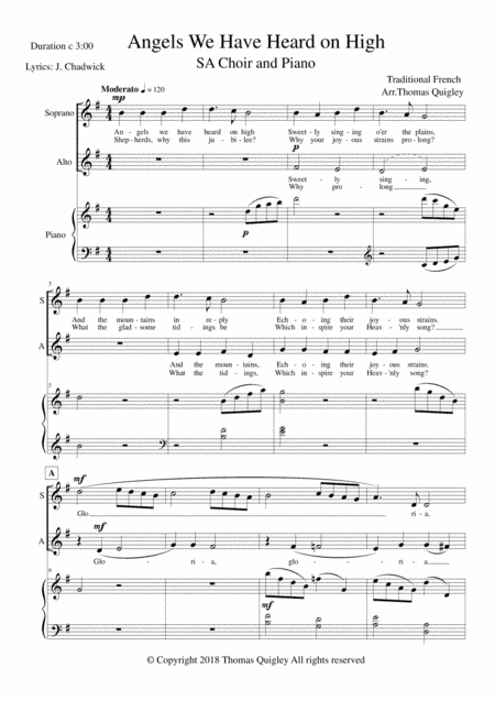 Angels We Have Heard On High (arr. Thomas Quigley)
