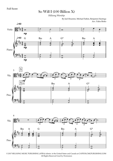 So Will I (100 Billion X) (arr. Fabio Britto)