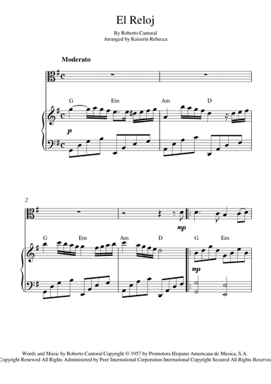El Reloj (arr. Kaiserin Rebecca)