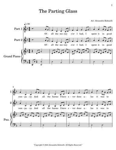 The Parting Glass (arr. Alexandra Robinelli)