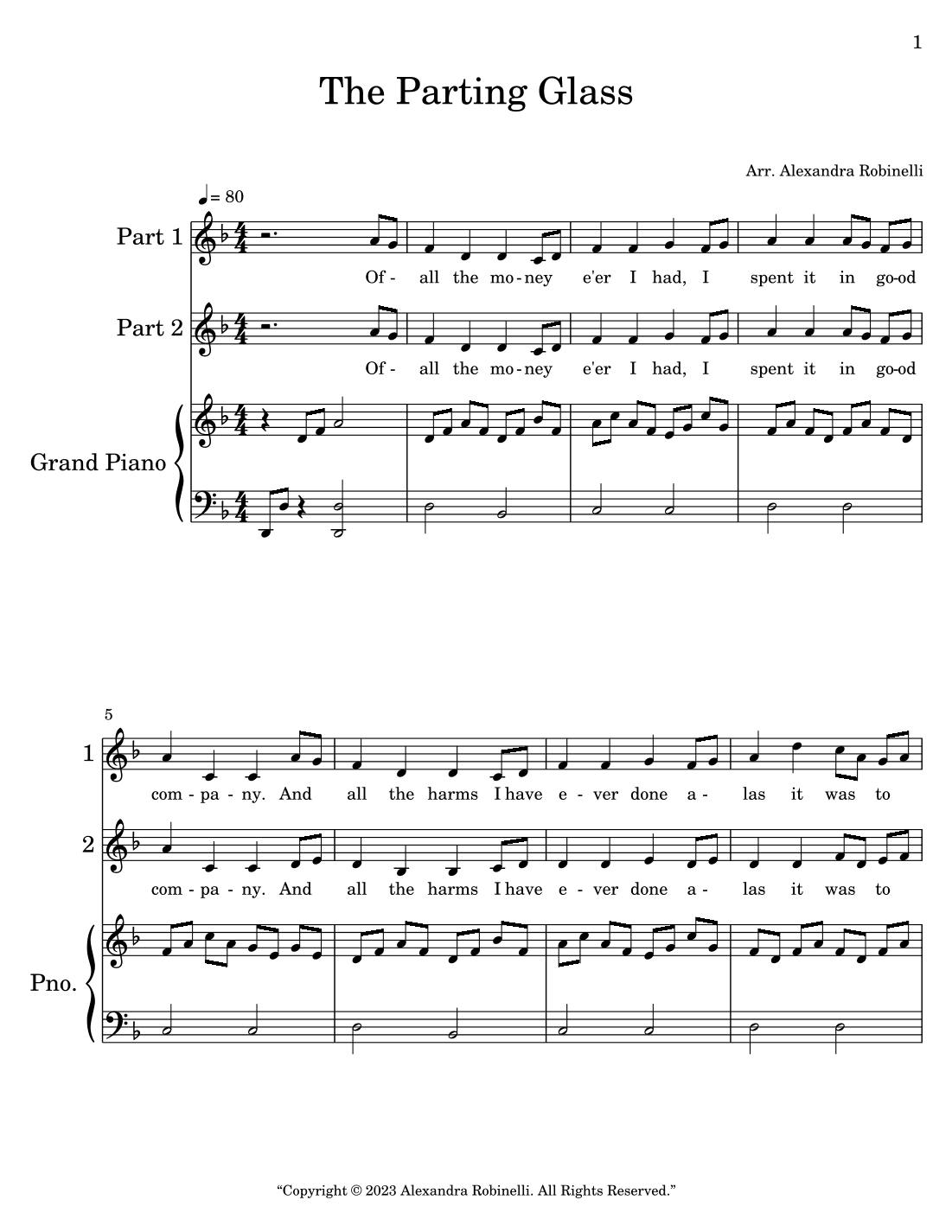 The Parting Glass (arr. Alexandra Robinelli)