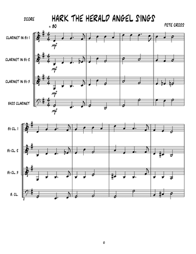 Hark The Herald Angel Sings - Score Only (arr. Pete Cross)