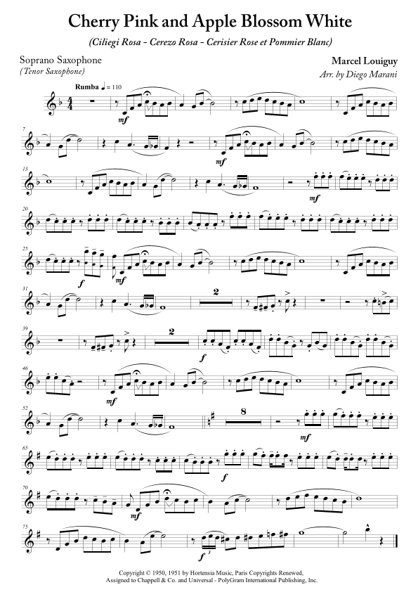 Cherry Pink And Apple Blossom White (arr. Diego Marani)