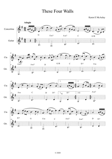 These Four Walls - for Concertina and Guitar
