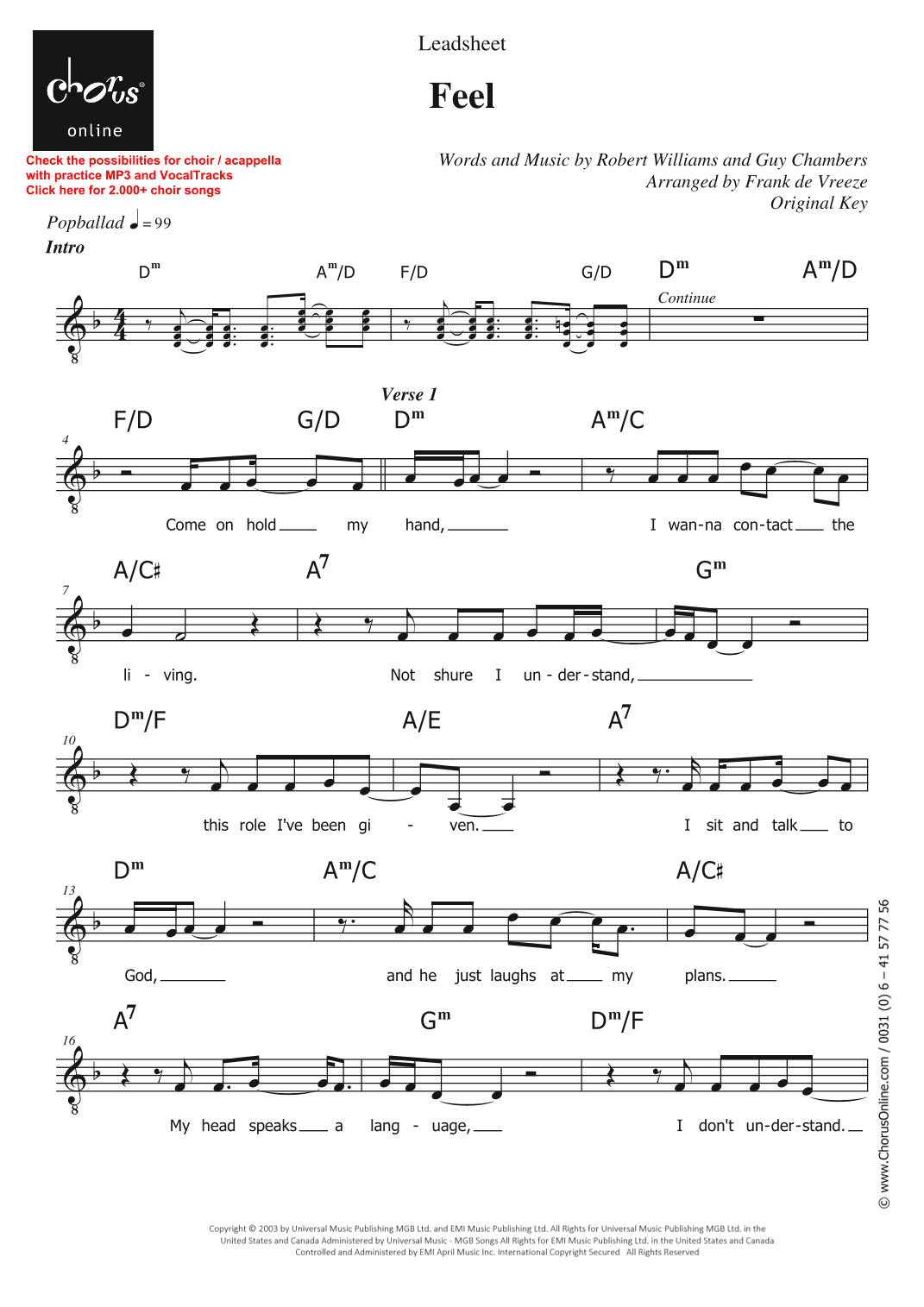 Feel (arr. Frank de Vreeze)