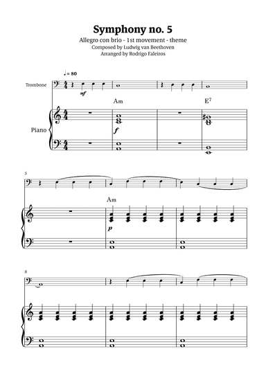 Symphony no. 5 - 1st movement (theme) (arr. Rodrigo Faleiros)