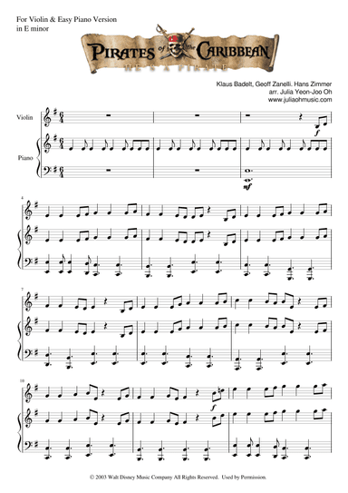 He's A Pirate (arr. Julia Yeon-Joo Oh)