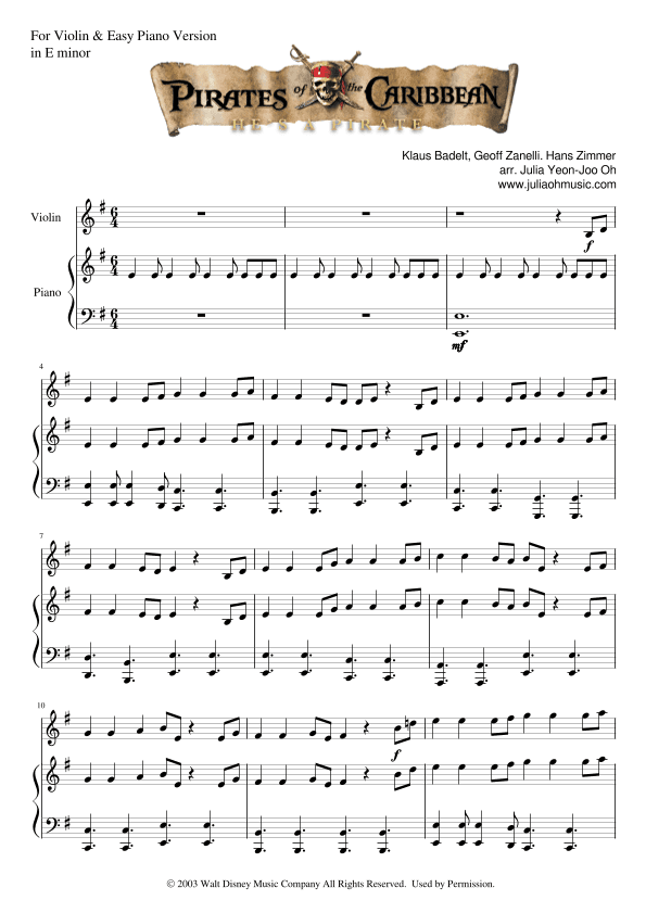 He's A Pirate (arr. Julia Yeon-Joo Oh)