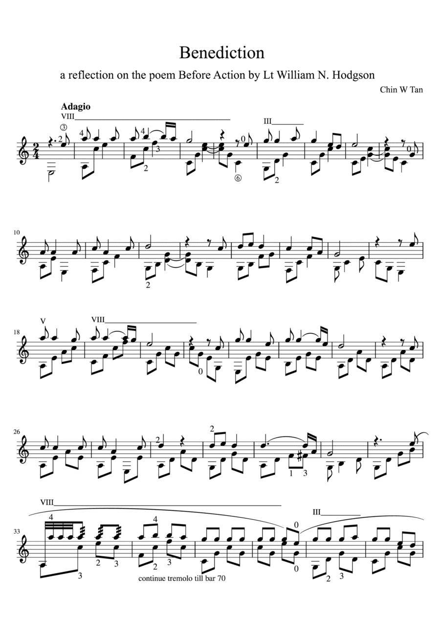 Benediction - Based on the poem Before Action by William N Hodgson