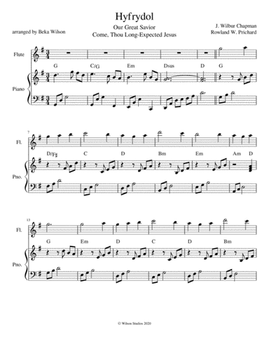 Come Thou Long-Expected Jesus--flute solo (arr. Beka Wilson)