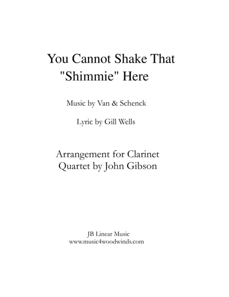Shimmie for Clarinet Quartet (arr. John Gibson)