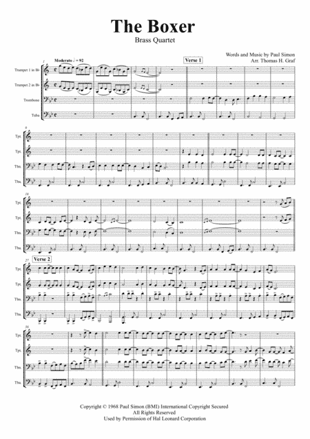 The Boxer (arr. Thomas H. Graf)