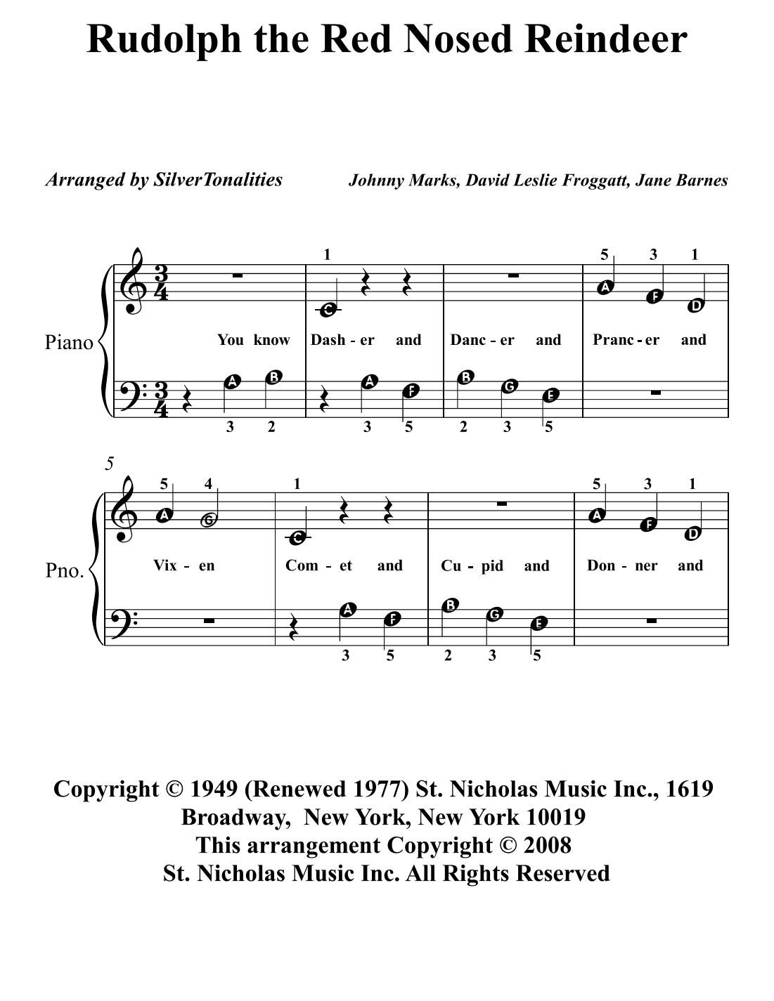 Rudolph The Red-nosed Reindeer (arr. SilverTonalities)