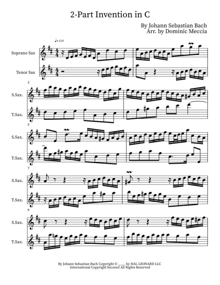 Two-part Invention In C (arr. Dominic Meccia)