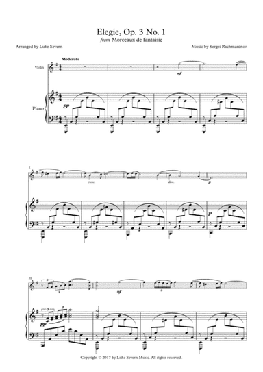 Elegie, Op. 3 (arr. Luke Severn)