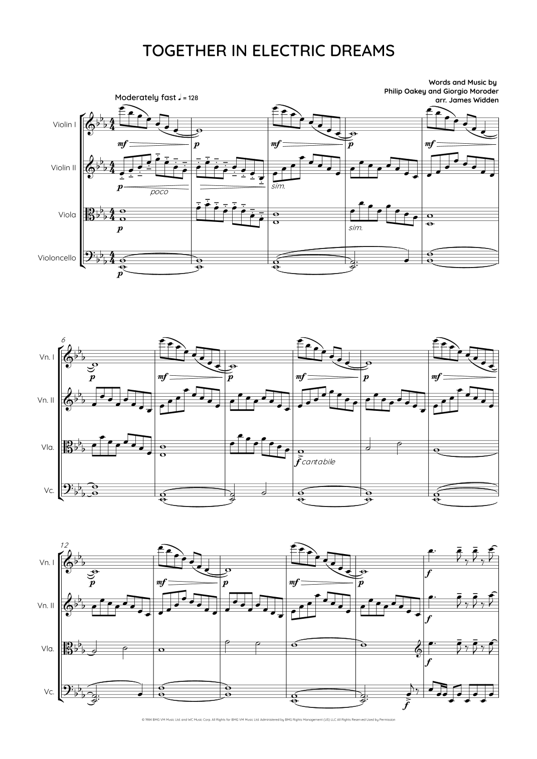 Together In Electric Dreams (arr. James Widden)