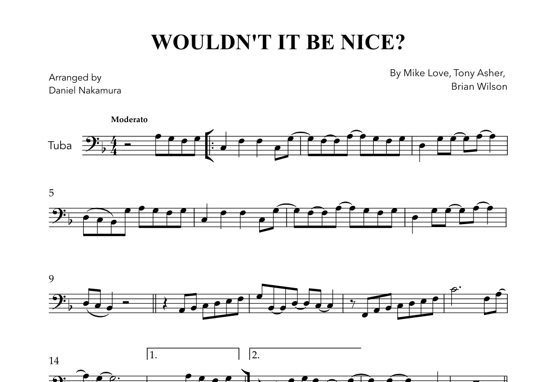 Wouldn't It Be Nice (arr. Daniel Nakamura)