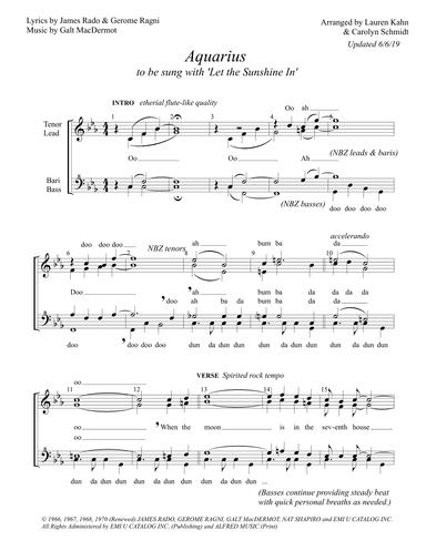Aquarius (arr. Carolyn Schmidt)