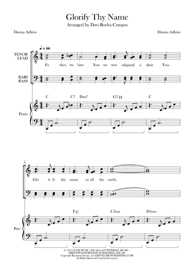 Glorify Thy Name (arr. Davi Rocha Campos)