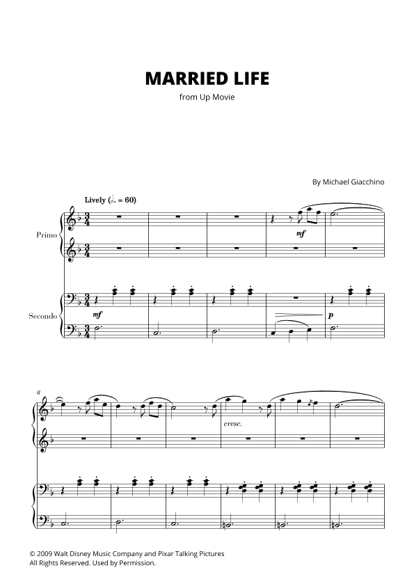 Married Life (arr. Cadenza Editions)