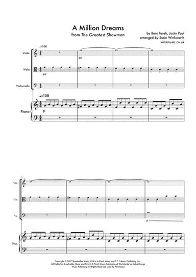 A Million Dreams (arr. Susie Winkworth winkmusic.co.uk)
