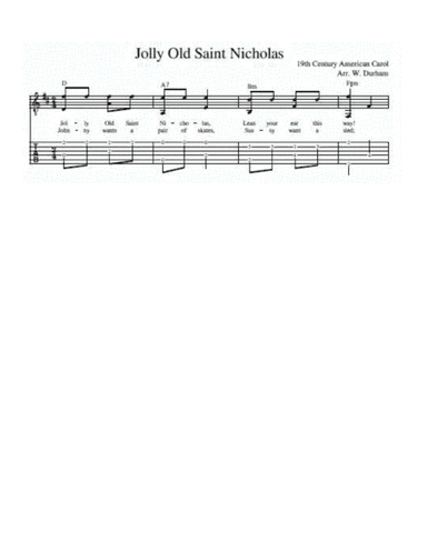 Jolly Old Saint Nicholas - American Christmas Carol - for easy fingerstyle guitar (arr. Big Bill Durham)