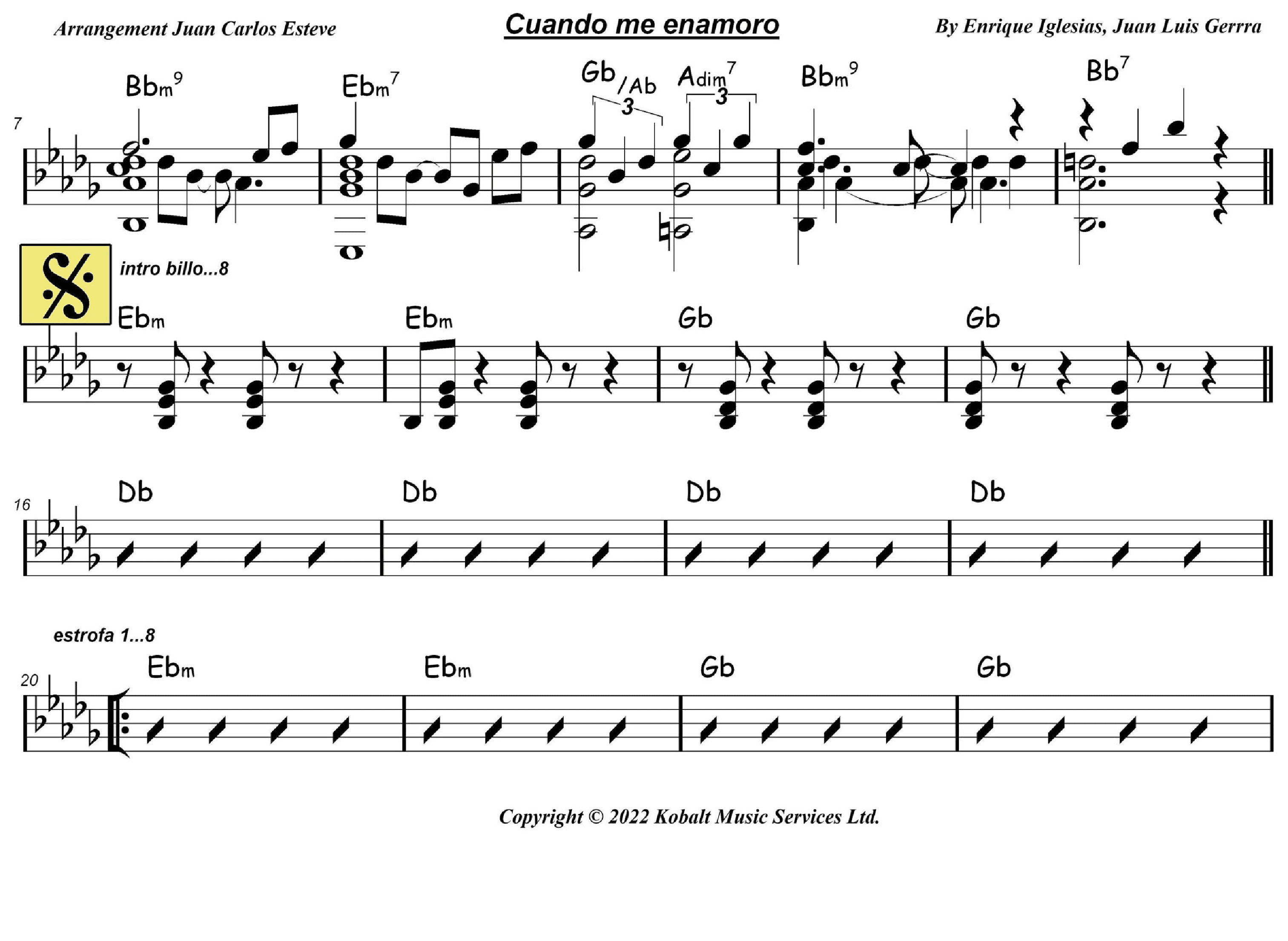 Cuando Me Enamoro (arr. juan carlos esteve / Gran Coda)