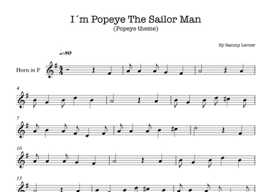 I'm Popeye The Sailor Man (arr. E.P)