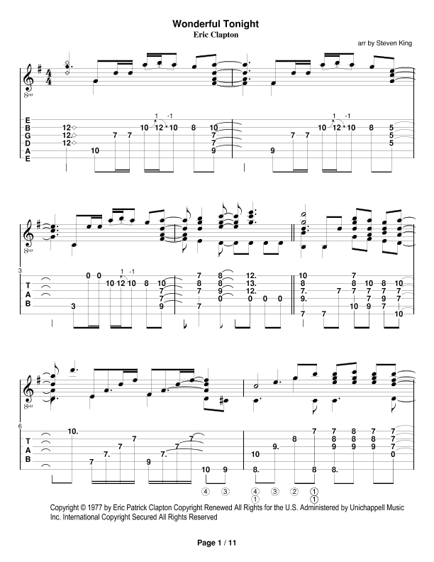 Wonderful Tonight (arr. Steven King)